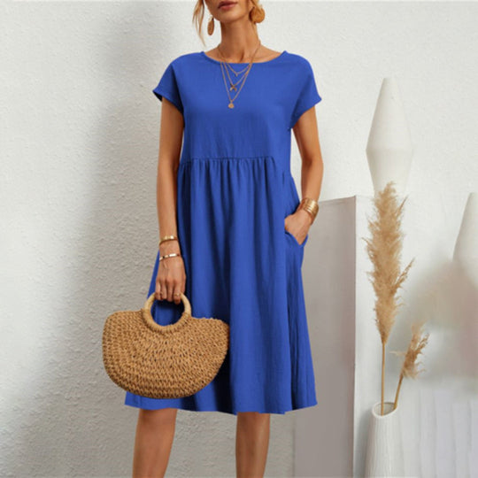 Heidi-Mode | Klassisches Rundhals Midi Kleid