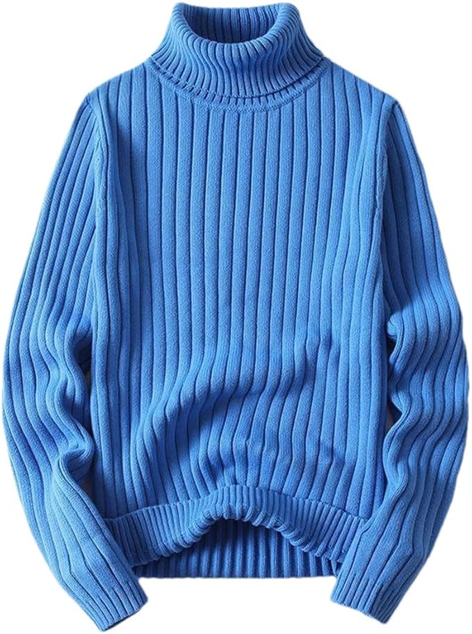 Heidi-Mode | Herren Pullover mit Hohem Kragen, Gestrickter Pullover mit Langen Ärmeln, Warm und Stilvoll