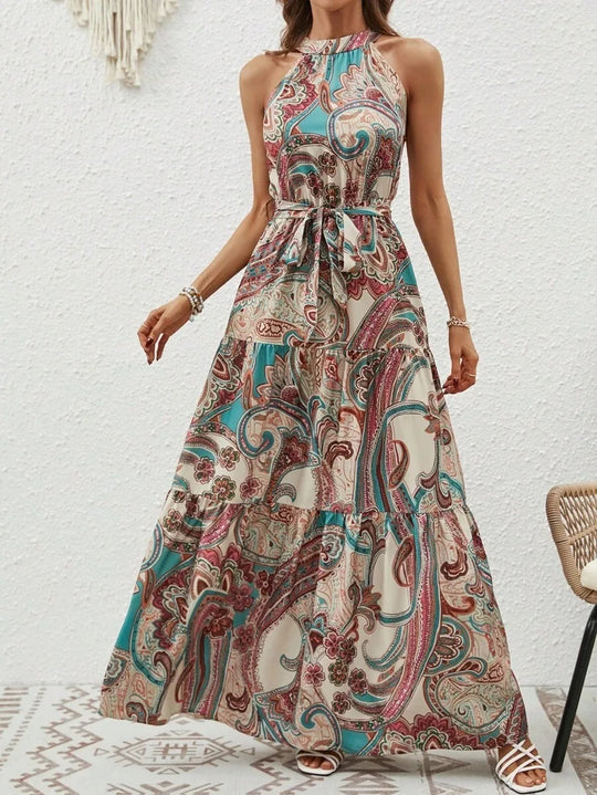 Heidi-Mode | Damen Retro Maxi Halterneck & Vintage-inspiriert