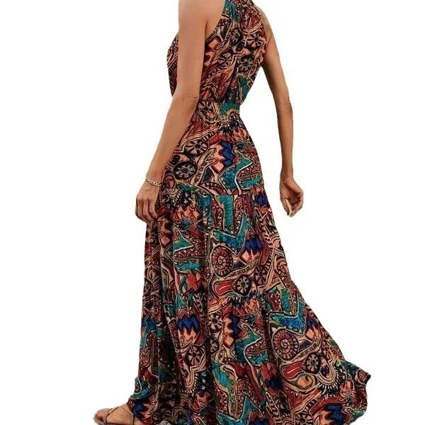 Heidi-Mode | Damen Retro Maxi Halterneck & Vintage-inspiriert