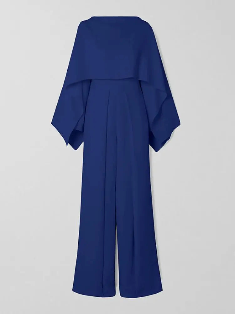 Heidi - Jumpsuit in Unifarbe mit weitem Bein