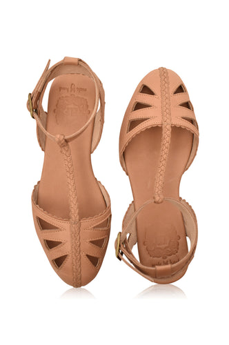 Heidi-Mode | Leder T-Strap Sandalen