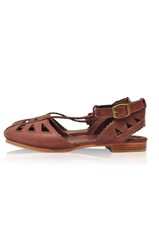 Heidi-Mode | Leder T-Strap Sandalen