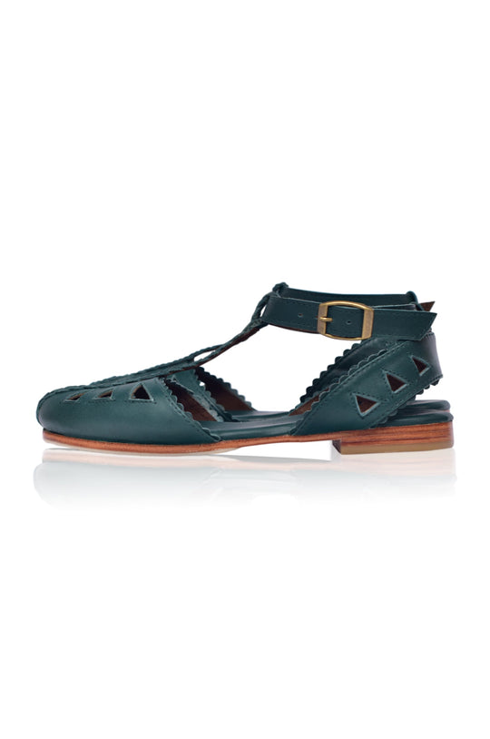 Heidi-Mode | Leder T-Strap Sandalen