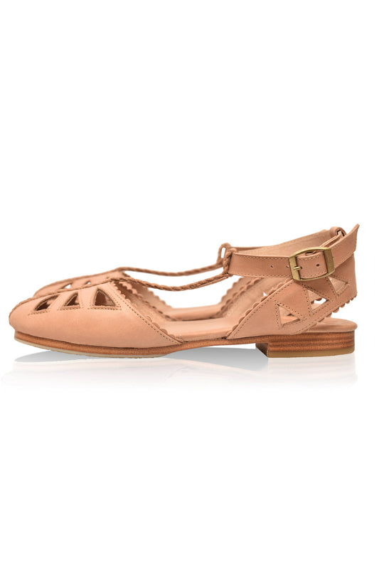 Heidi-Mode | Leder T-Strap Sandalen