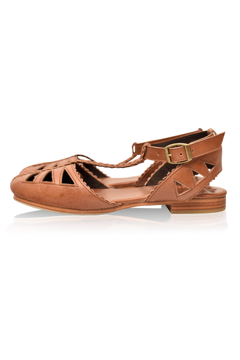 Heidi-Mode | Leder T-Strap Sandalen