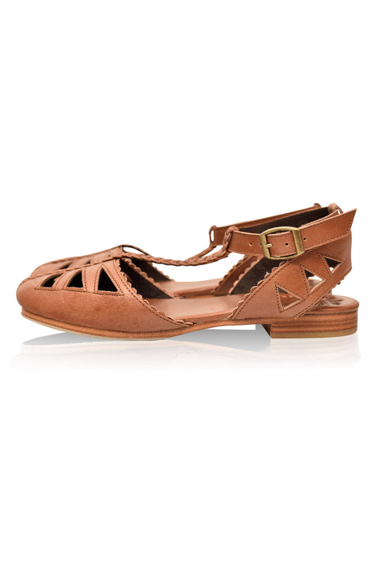 Heidi-Mode | Leder T-Strap Sandalen