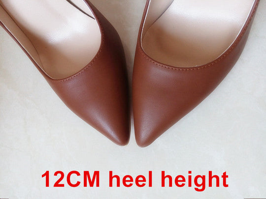 Heidi-Mode | Schwarze PU-Leder Stilettos Pumps