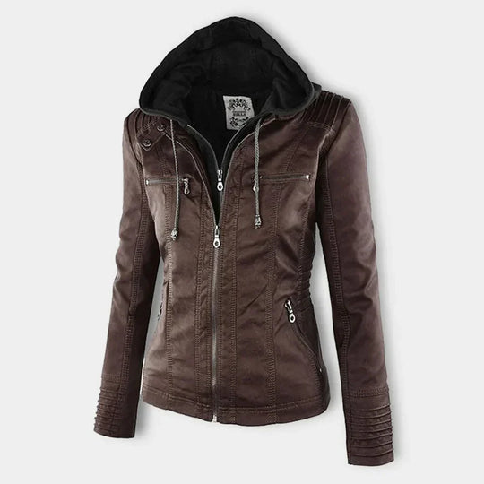 Heidi-Mode | Veste En Cuir Pour Femmes Avec Capuche