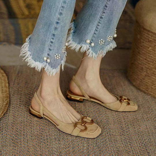 Elegante Wildlederslingbacks