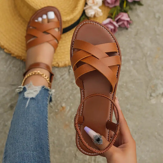 Heidi-Mode | Sommer Römische Sandalen für Frauen mit Offener Zehe, Rutschfest und Elegant