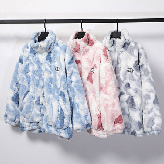Heidi-Mode |  Neu Frauen Bogen Färbung Lamm Fleece Jacke