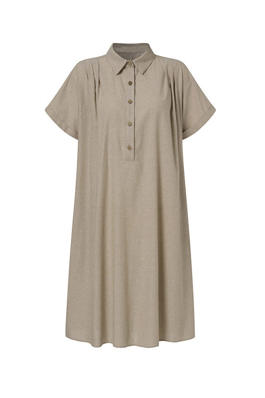 Heidi-Mode | Knopf Unten Baumwoll Strandkleid