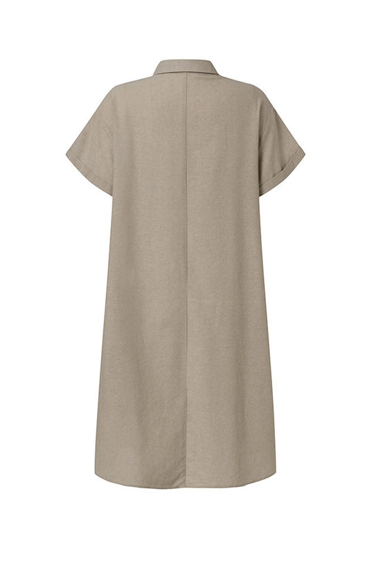 Heidi-Mode | Knopf Unten Baumwoll Strandkleid