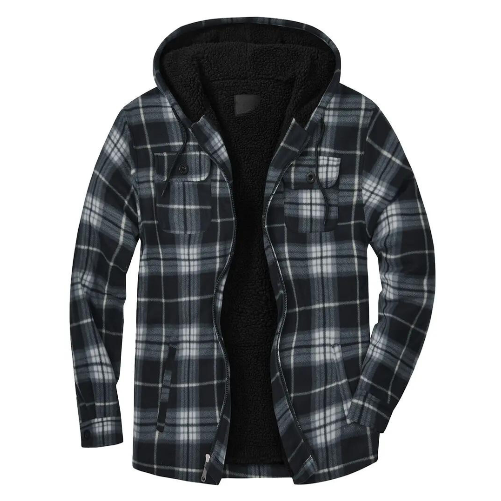 Heidi-Mode - Kariertes Herrenjacke mit Kapuze