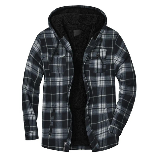 Heidi-Mode - Kariertes Herrenjacke mit Kapuze
