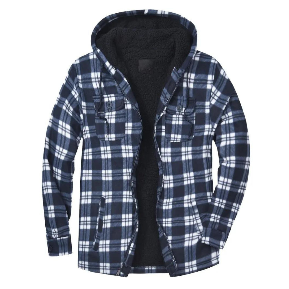 Heidi-Mode - Kariertes Herrenjacke mit Kapuze