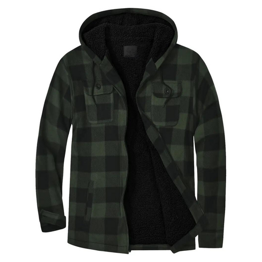 Heidi-Mode - Kariertes Herrenjacke mit Kapuze