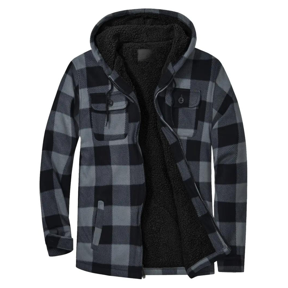 Heidi-Mode - Kariertes Herrenjacke mit Kapuze