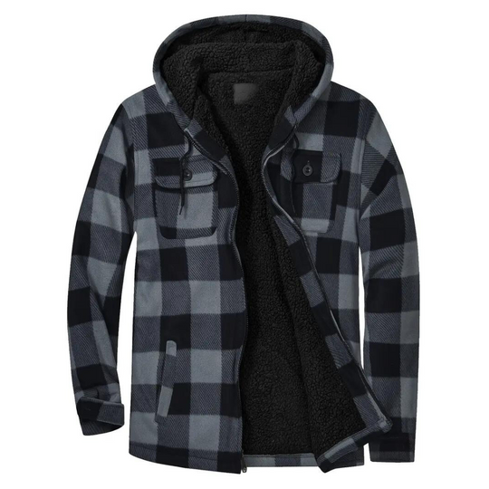 Heidi-Mode - Kariertes Herrenjacke mit Kapuze