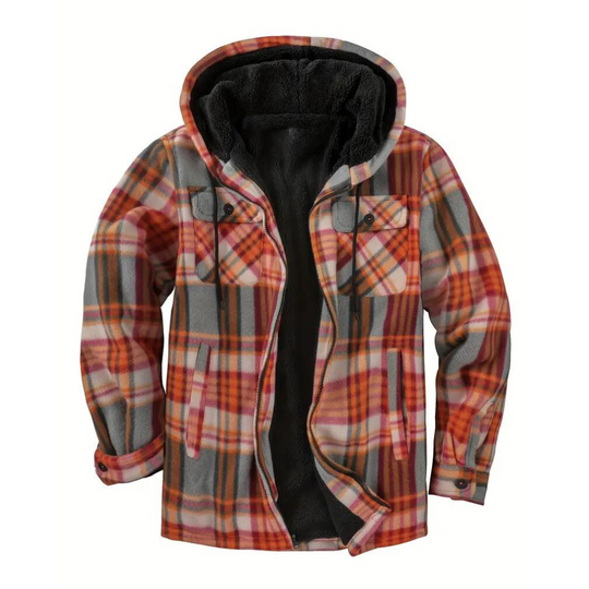 Heidi-Mode - Kariertes Herrenjacke mit Kapuze