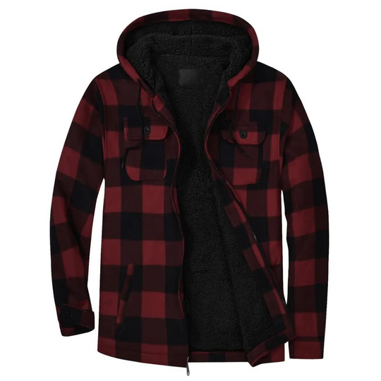 Heidi-Mode - Kariertes Herrenjacke mit Kapuze