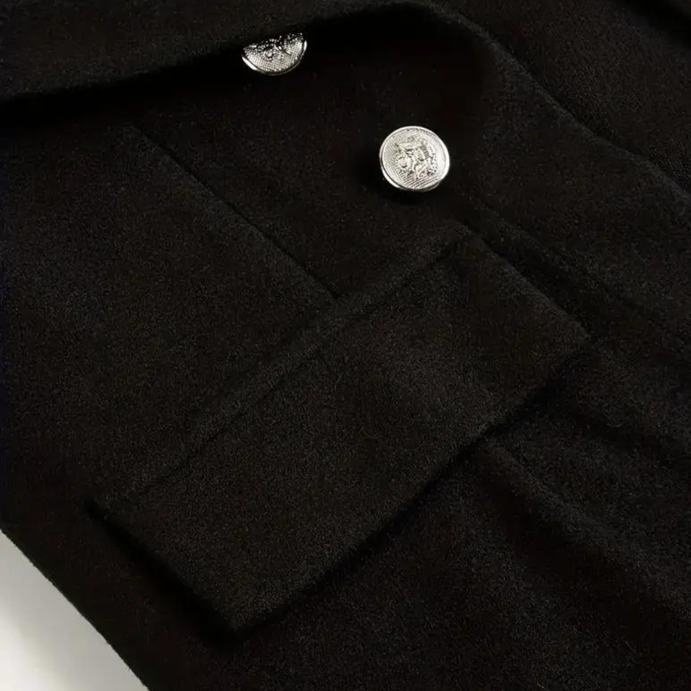 Heidi-Mode | Blazer mit Vorderknöpfen in Schwarz - Stilvoll und Vielseitig