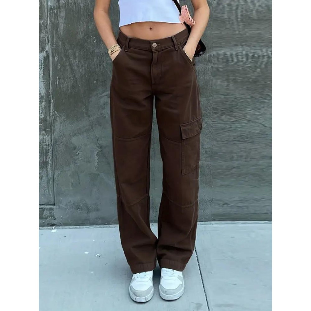 Heidi-Mode | Damen Cargo-Hosen Lässig Hochwertig Modern Stilverschleiß