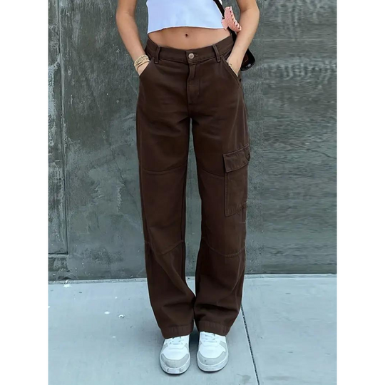 Heidi-Mode | Damen Cargo-Hosen Lässig Hochwertig Modern Stilverschleiß