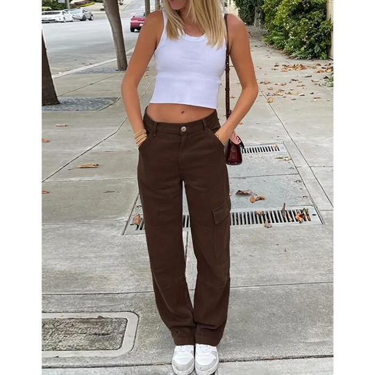 Heidi-Mode | Damen Cargo-Hosen Lässig Hochwertig Modern Stilverschleiß