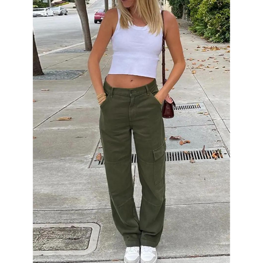 Heidi-Mode | Damen Cargo-Hosen Lässig Hochwertig Modern Stilverschleiß