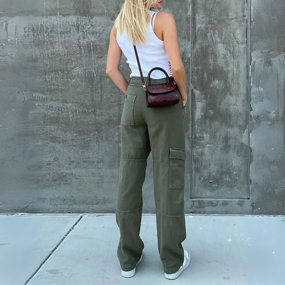 Heidi-Mode | Damen Cargo-Hosen Lässig Hochwertig Modern Stilverschleiß