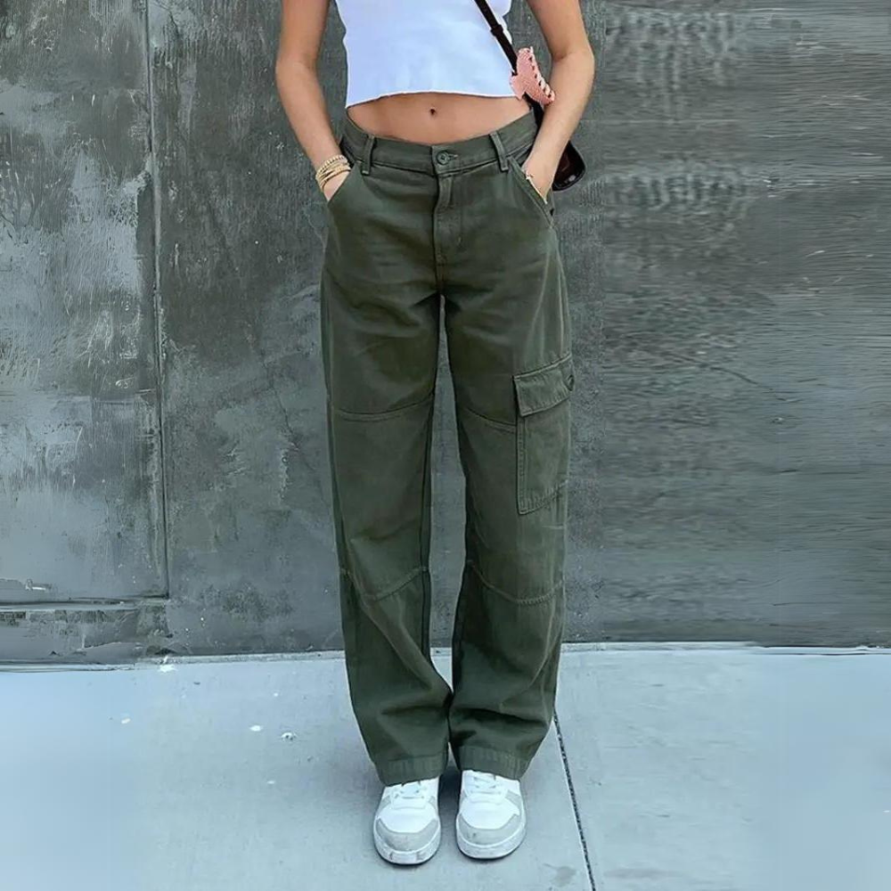 Heidi-Mode | Damen Cargo-Hosen Lässig Hochwertig Modern Stilverschleiß