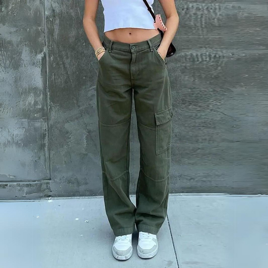 Heidi-Mode | Damen Cargo-Hosen Lässig Hochwertig Modern Stilverschleiß