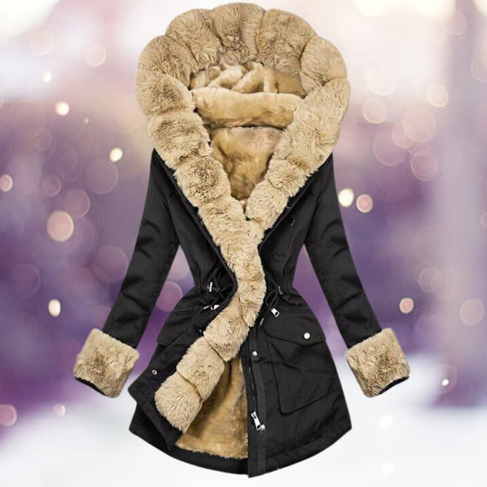 Warme Winterjacke Mit Pelzfütterung Damen