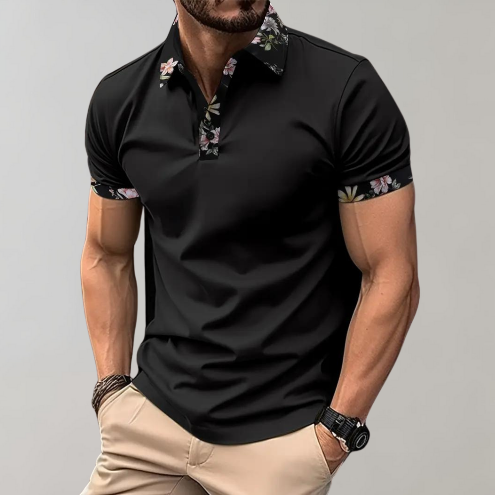 Poloshirt für Herren mit floralem Druck