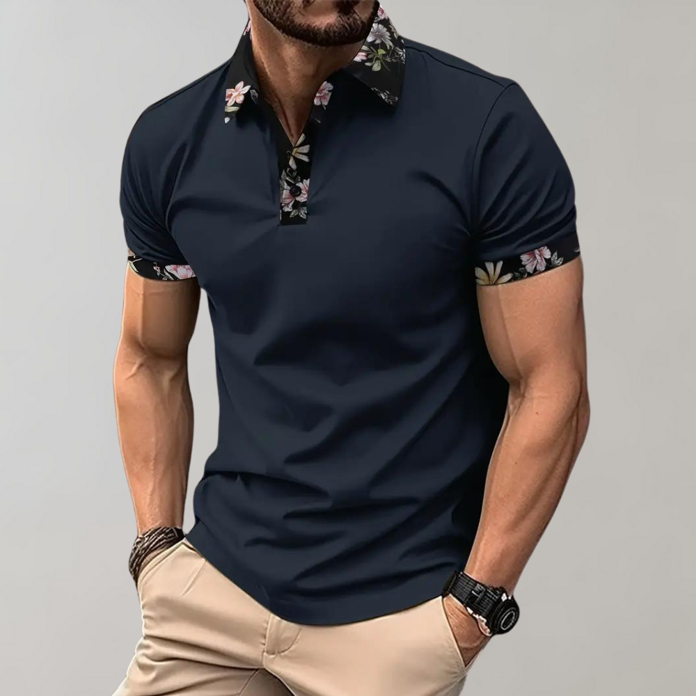 Poloshirt für Herren mit floralem Druck