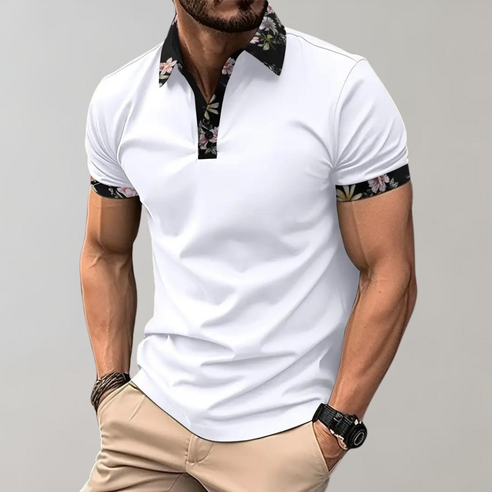 Poloshirt für Herren mit floralem Druck