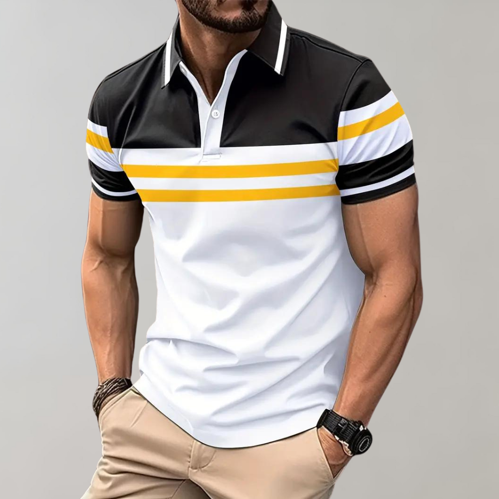 Poloshirt für Herren mit Farbblocken