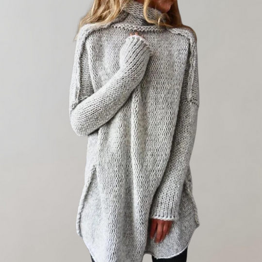 Oversized Gestrickter Rollkragenpullover Für Damen