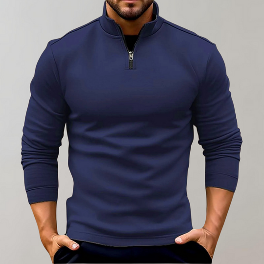 Warm Herren Pullover mit Reißverschluss