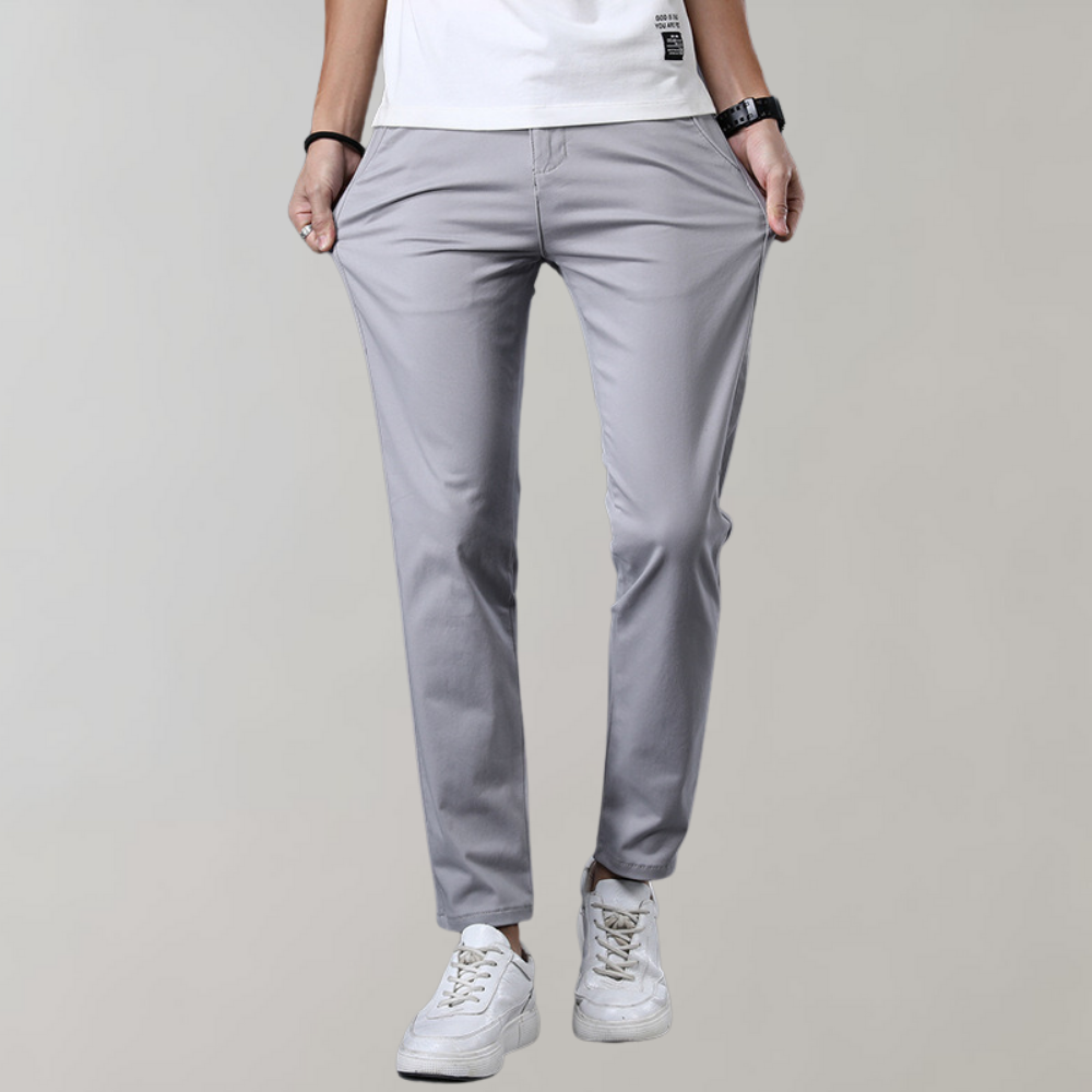 Heidi-Mode | Chinos Slim Fit Baumwollmischung Flache Front Business Lässig Stil