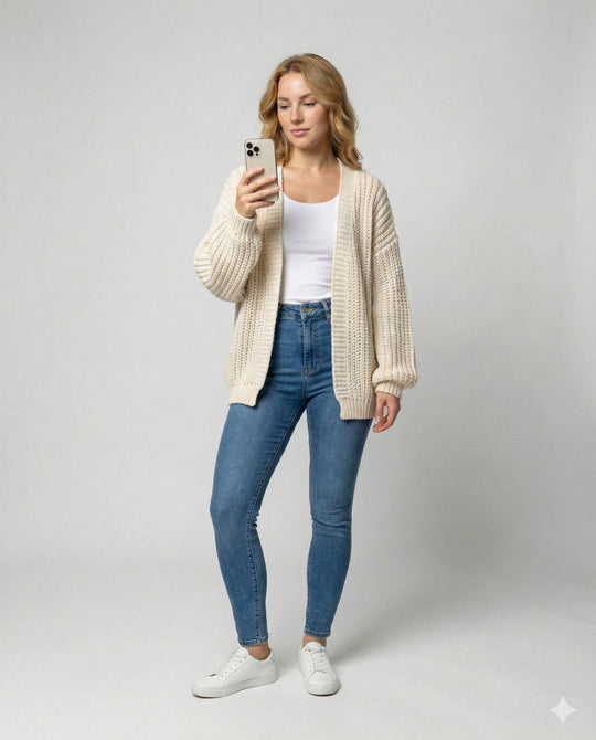 Bequeme Strickjacke Damen Langarm | Heidi-Mode