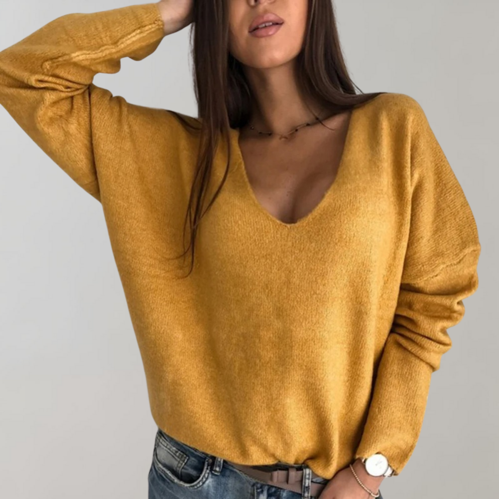 Bequeme V-Ausschnitt Pullover für Damen