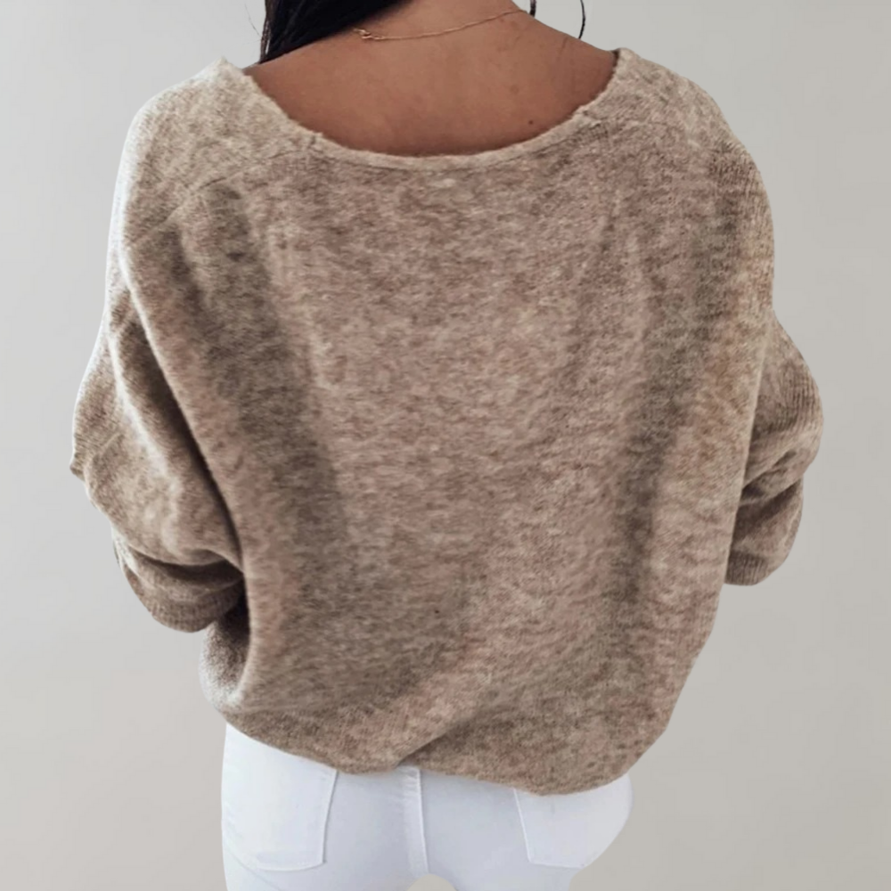 Bequeme V-Ausschnitt Pullover für Damen