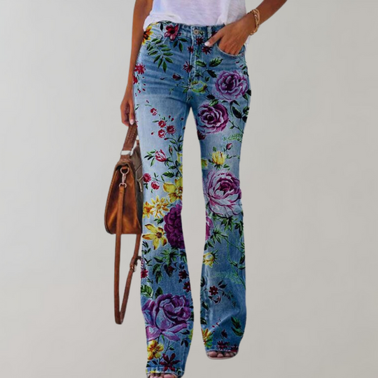 Heidi-Mode | Floral Print Flare Pants