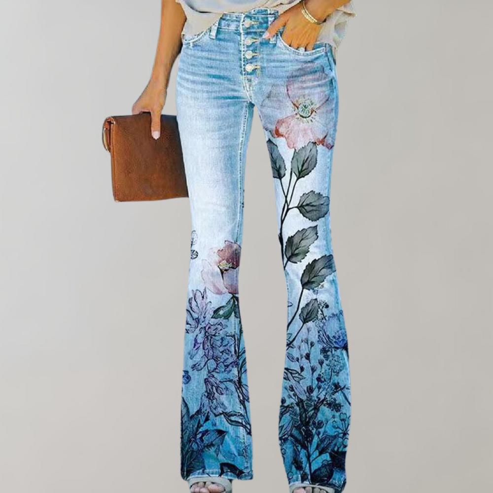 Heidi-Mode | Floral Print Flare Pants