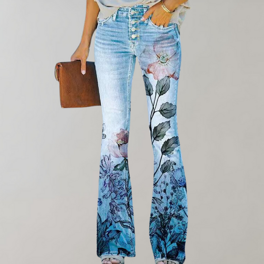 Heidi-Mode | Floral Print Flare Pants