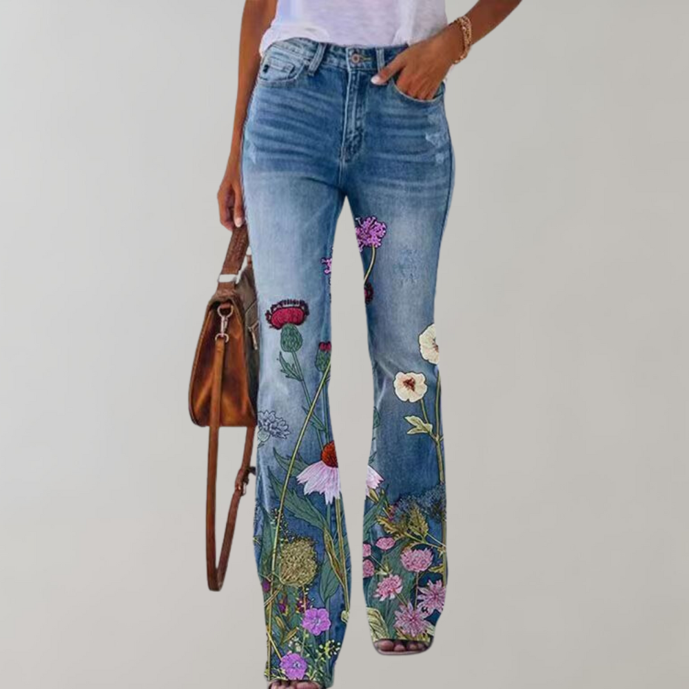 Heidi-Mode | Floral Print Flare Pants