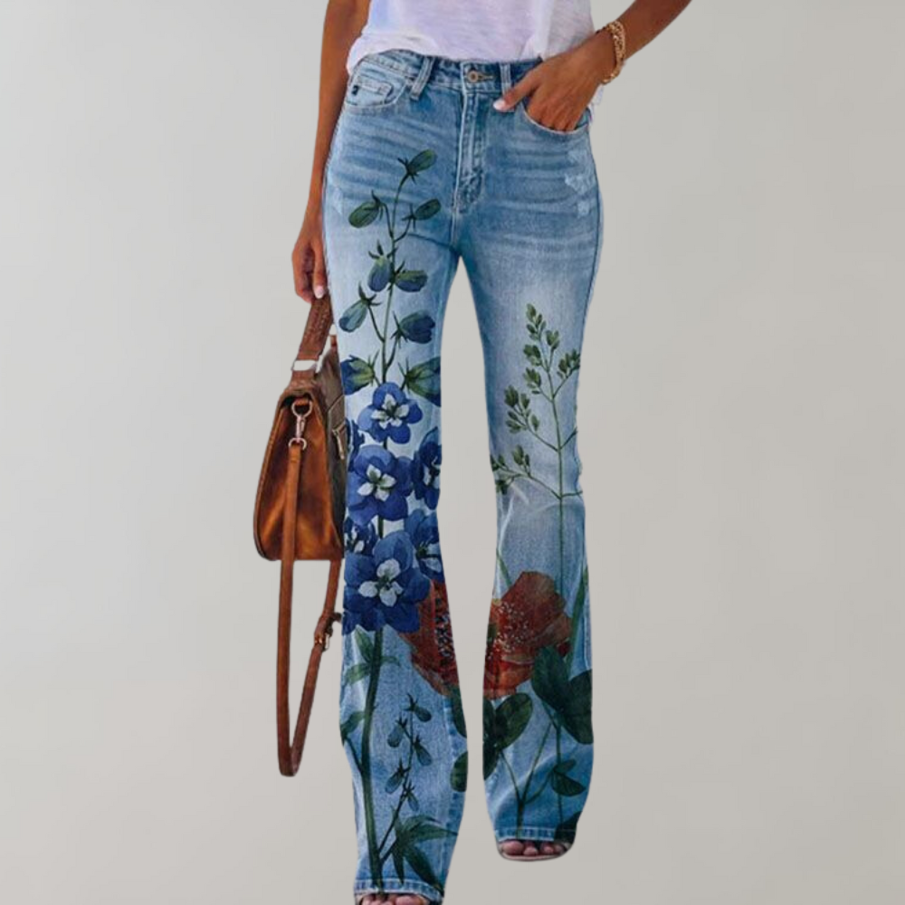 Heidi-Mode | Floral Print Flare Pants